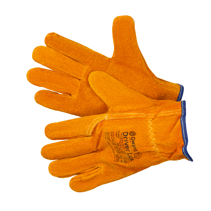 Driver Lux Перчатки из спилка оранжевого цвета, прошиты огнеупорной нитью