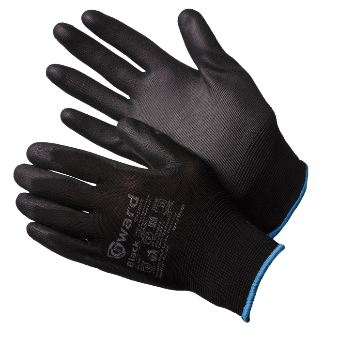 Black Перчатки нейлоновые черного цвета с полиуретановым покрытием