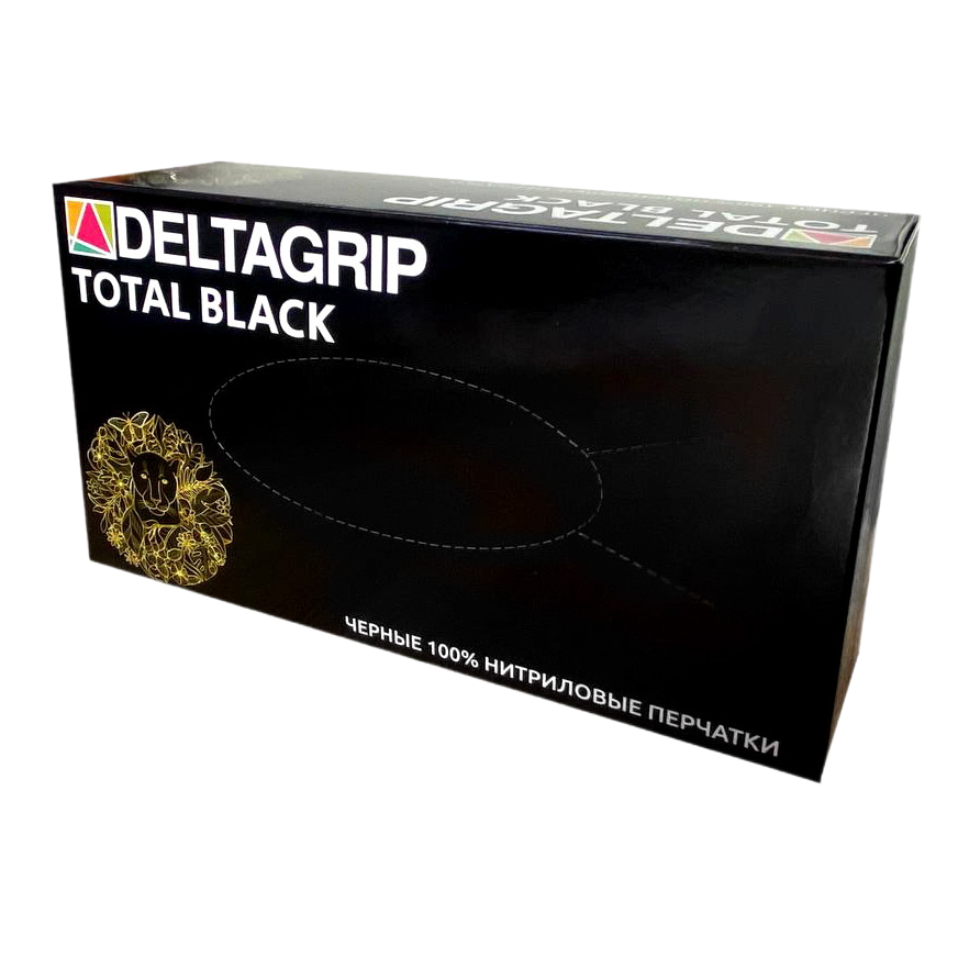 DELTAGRIP Slim SN Total Black Перчатки нитриловые неопудренные черного цвета
