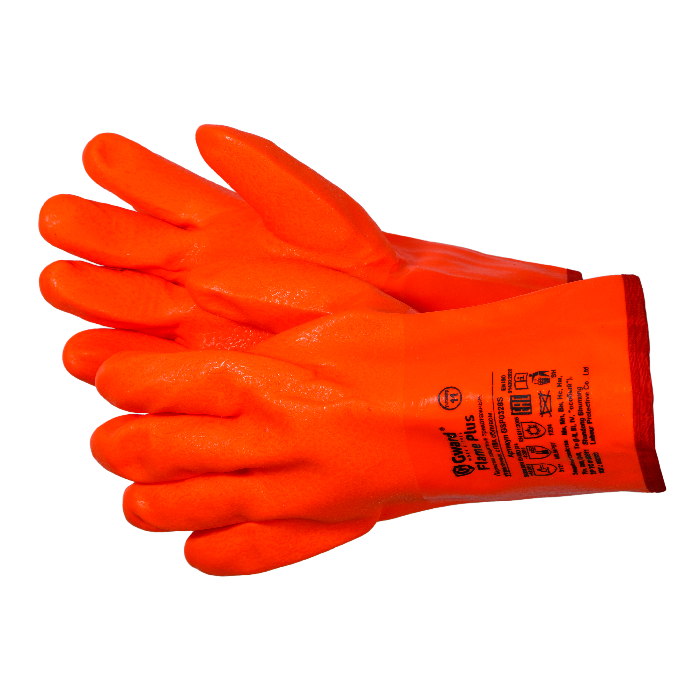 Flame Plus Перчатки утепленные с обливкой ПВХ оранжевого цвета