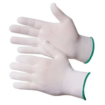 Touch Перчатки нейлоновые белого цвета без покрытия