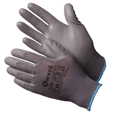 Gray Перчатки нейлоновые серого цвета с полиуретановым покрытием