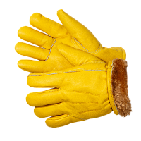 Force GOLD Zima Перчатки цельнокожаные желтого цвета, утеплитель мутон