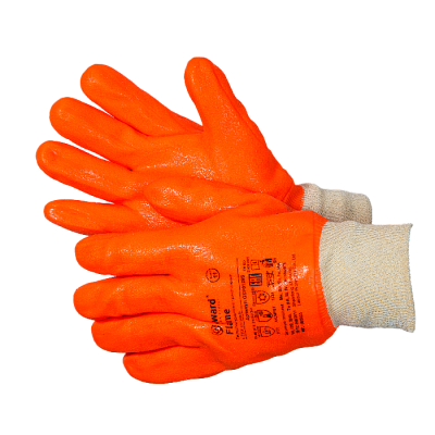 Flame Перчатки утепленные с обливкой ПВХ оранжевого цвета